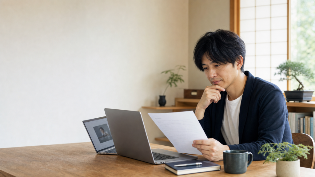 ホームページ用のプロフィール原稿を確認する事業者