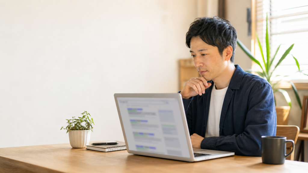 ホームページの検索表示を確認する事業者