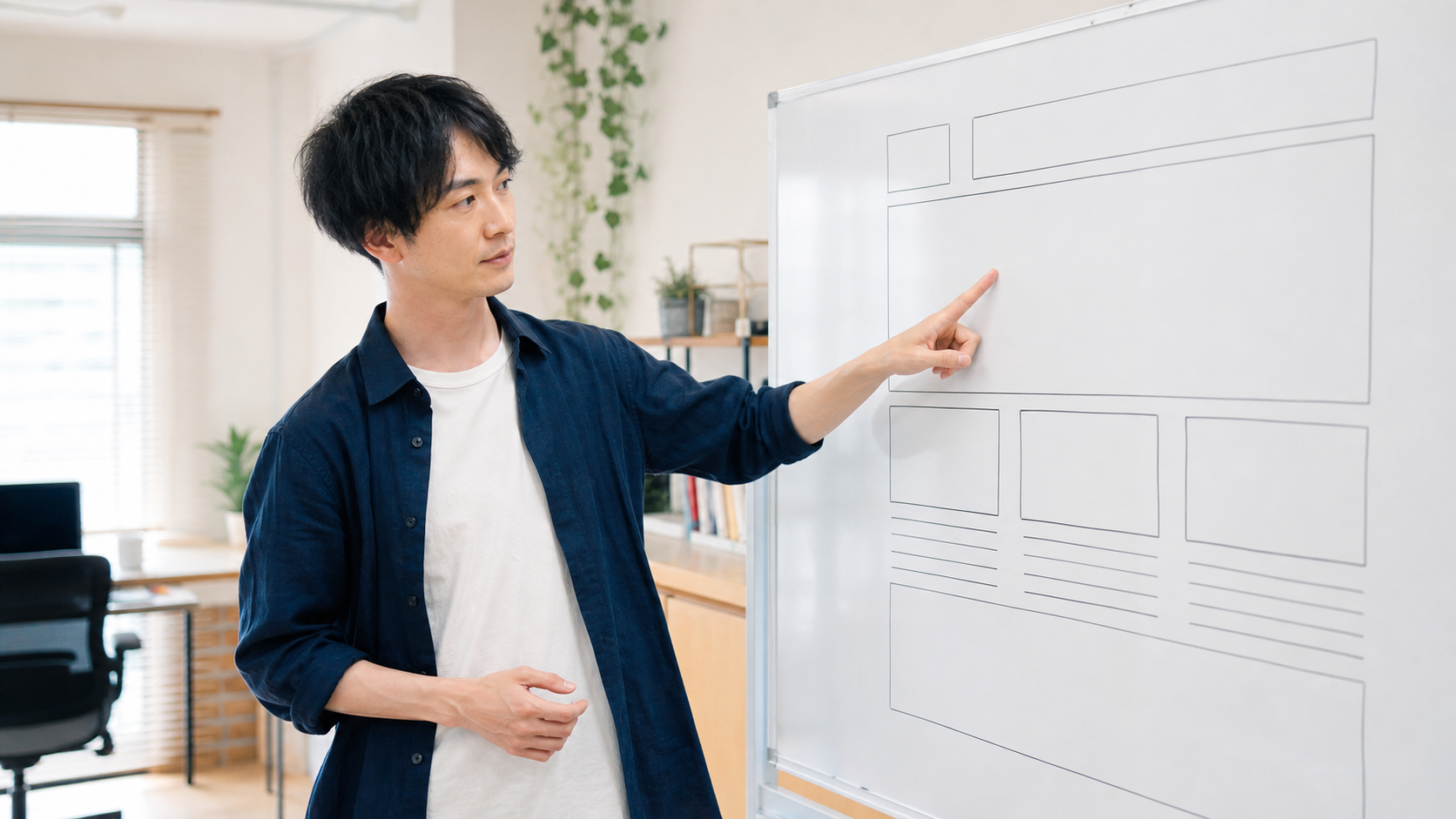 ウェブページの構成を確認する制作者