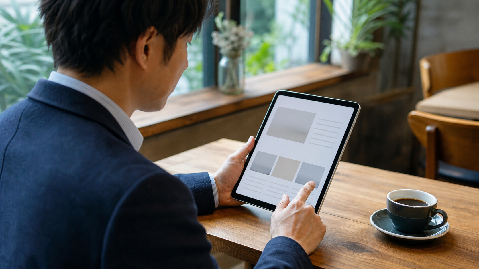 タブレットでホームページの表示を確認する事業者