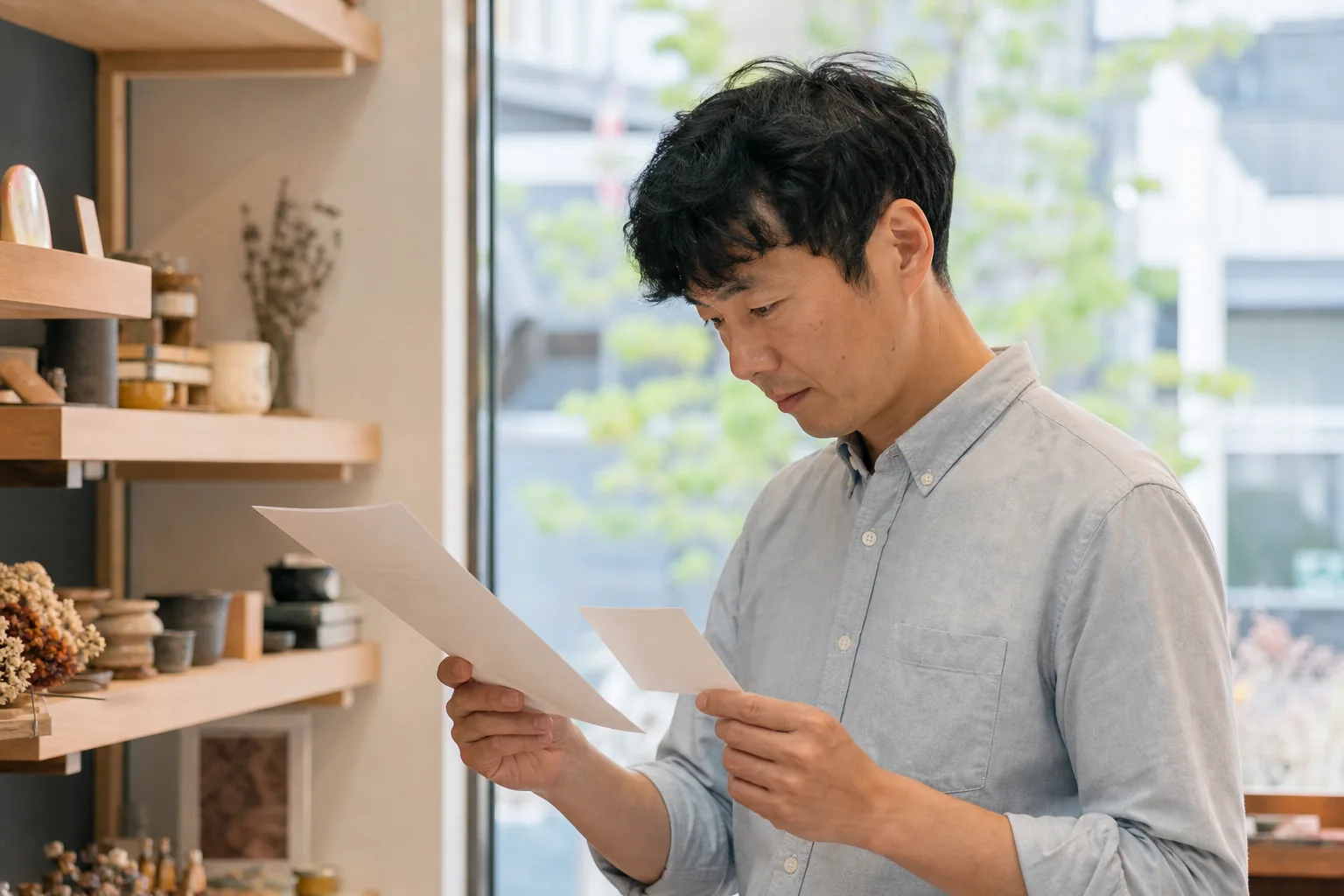 公式サイトとSNSの案内を見比べて情報を揃える店主