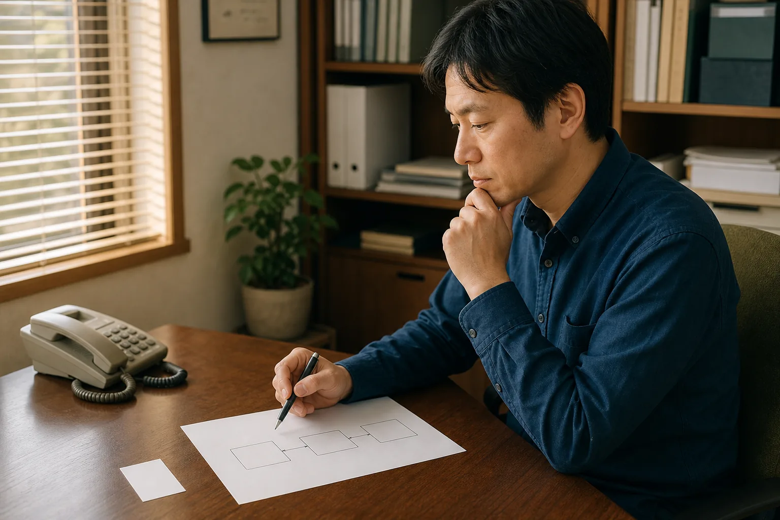 問い合わせ方法を一つに決めるため、案内カードを確認する個人事業主