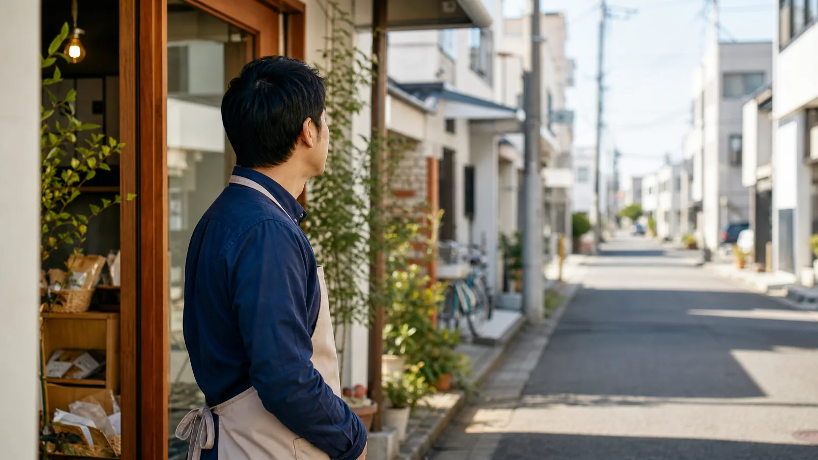 店舗前で来店しやすい範囲を考える店主