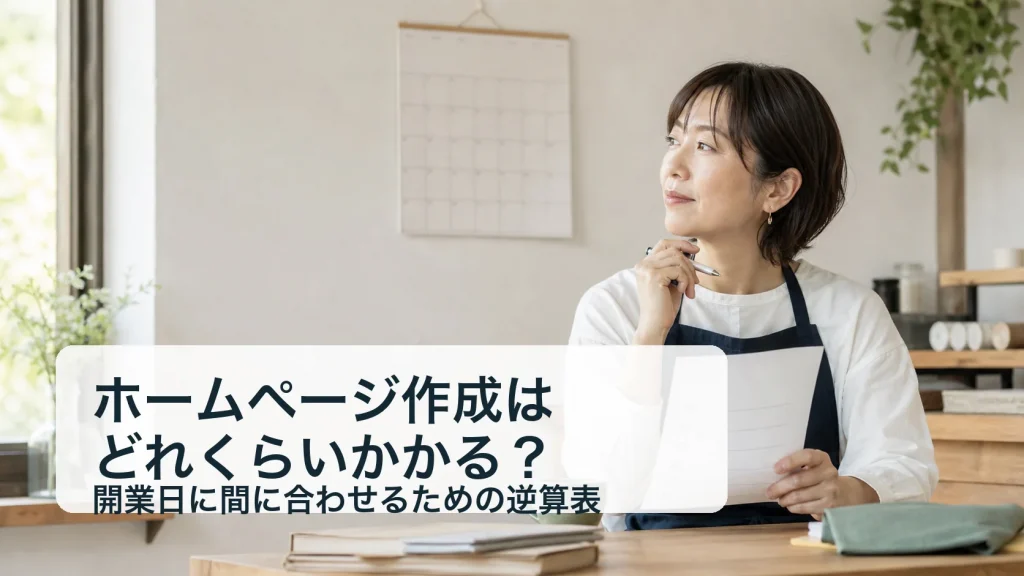 ホームページ作成はどれくらいかかる？開業日に間に合わせるための逆算表