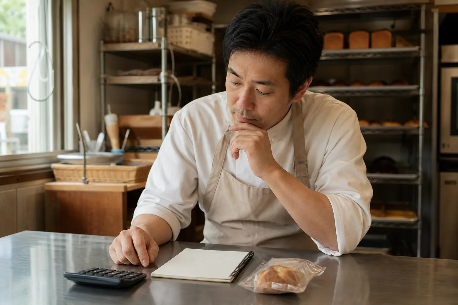 店の売上と費用を見ながら、問い合わせ一件にかけられる費用を考えるオーナー