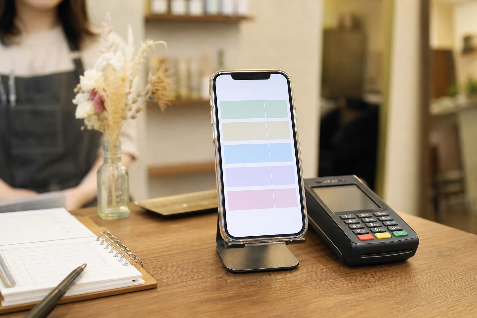 スマートフォンで料金表を確認しているイメージ