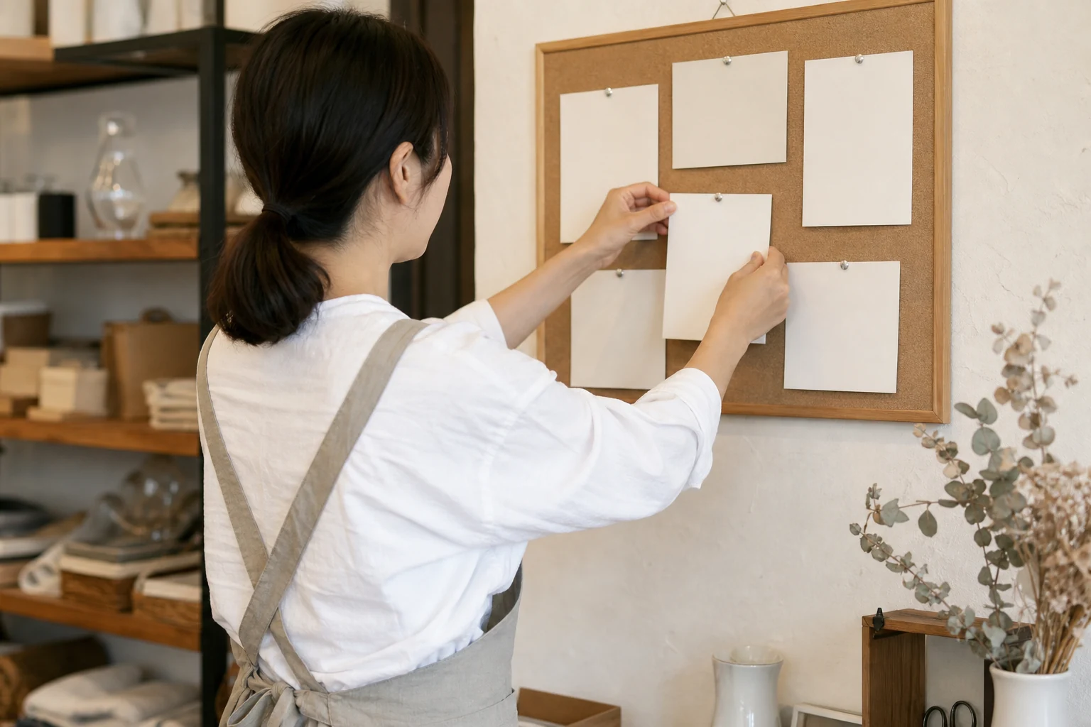 料金案内を見直して更新している事業者の様子