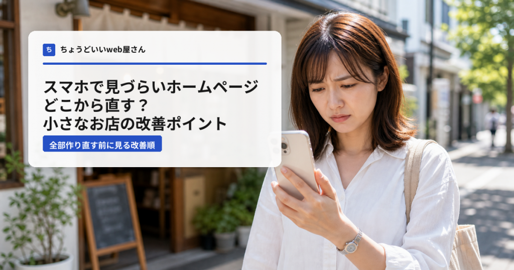スマホで見づらいホームページ、どこから直す？小さなお店の改善ポイント