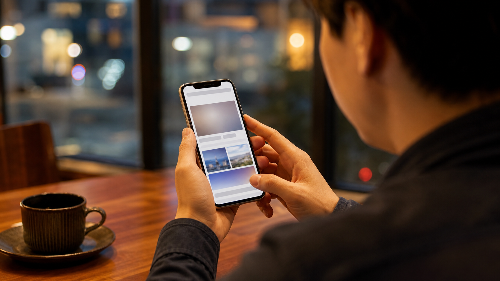 スマホでホームページの画像の見え方を確認する手元